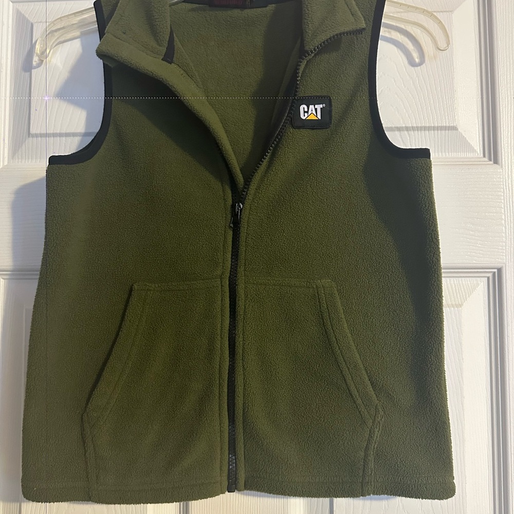 CAT Olive Green Fleece Vest